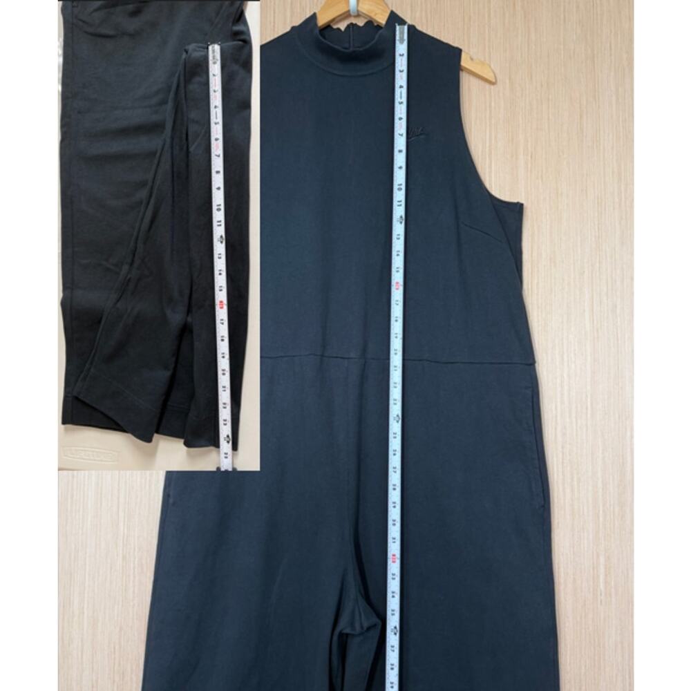 Nike Sleeveless Mock Neck Wide Leg Jumpsuit Size XXL Black Pockets Athleisure - Picture 9 of 11